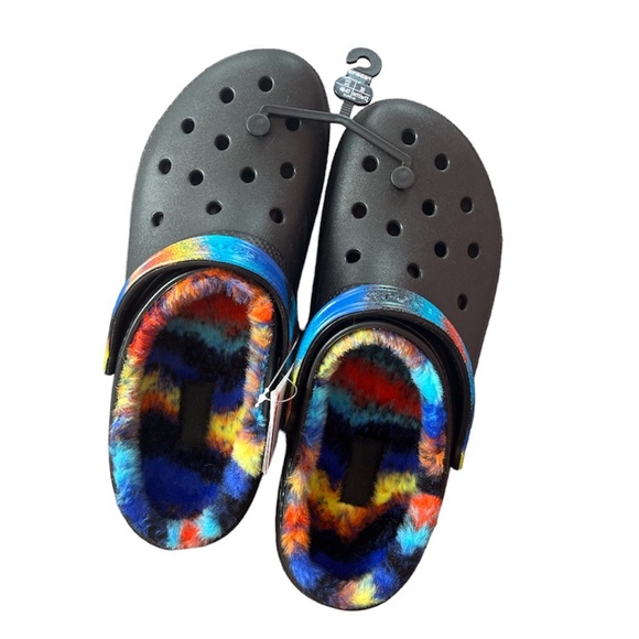 CROCS Other - Crocs classic lined spray dye clog black/multi size men’s 12